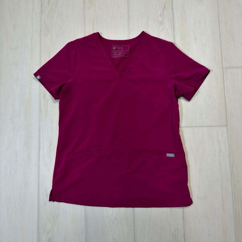 FIGS Dark Magenta Casma Top Yola Skinny Pants Scrub Set Medical Uniform Size XS - Picture 2 of 10